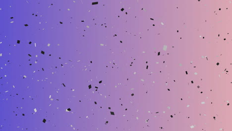 confetti falling animation over gradient purple and pink background for celebration