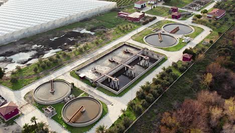 vista aérea de la planta de purificación de agua