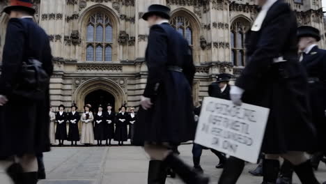 historical protest at the houses of parliament