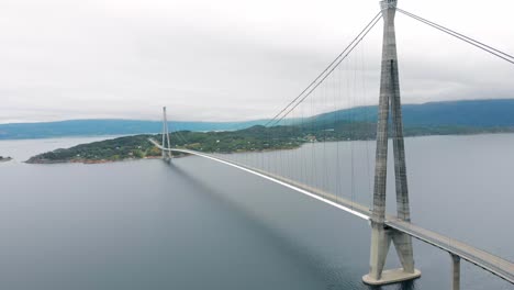 Aerial:-Hålogaland-Bridge-seen-from-the-Ofotfjord-in-Narvik-and-some-cars-crossing-it