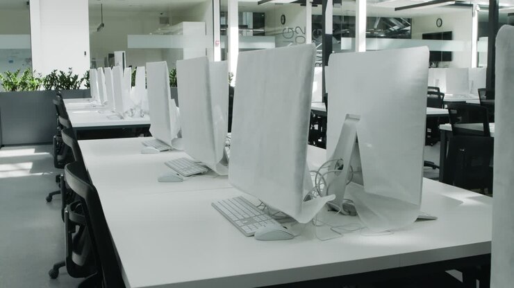 Leeg modern computerlokaal.