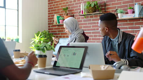 diverse team in a modern office meeting