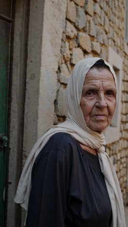 elderly woman in traditional clothing