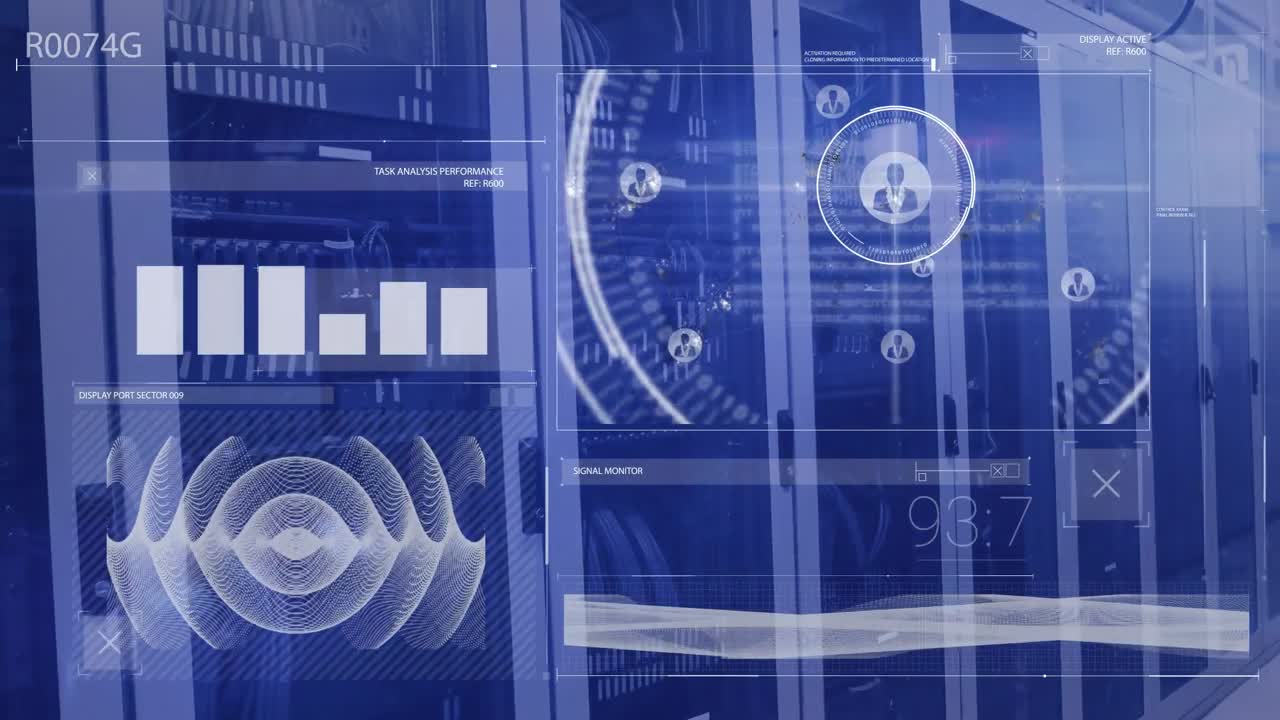 Animation af scanning af digitale computergrænsefladeskærme
