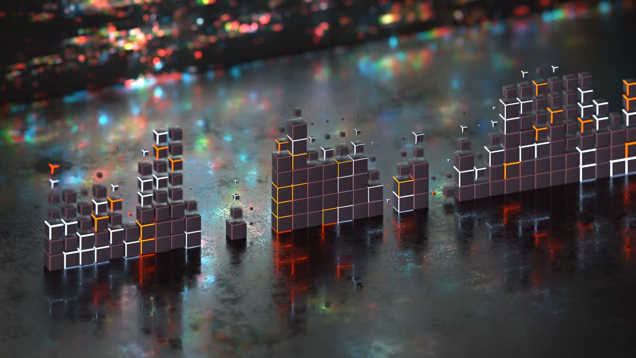 эквалайзер или анализатор спектра беспрепятственный цикл 3d рендеринговая анимация