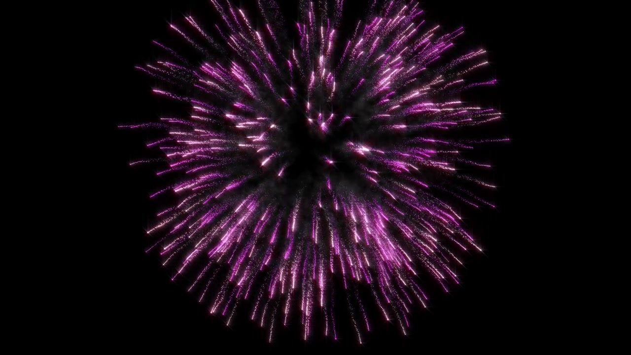 Singe Larger Fireworks Explosion on black background