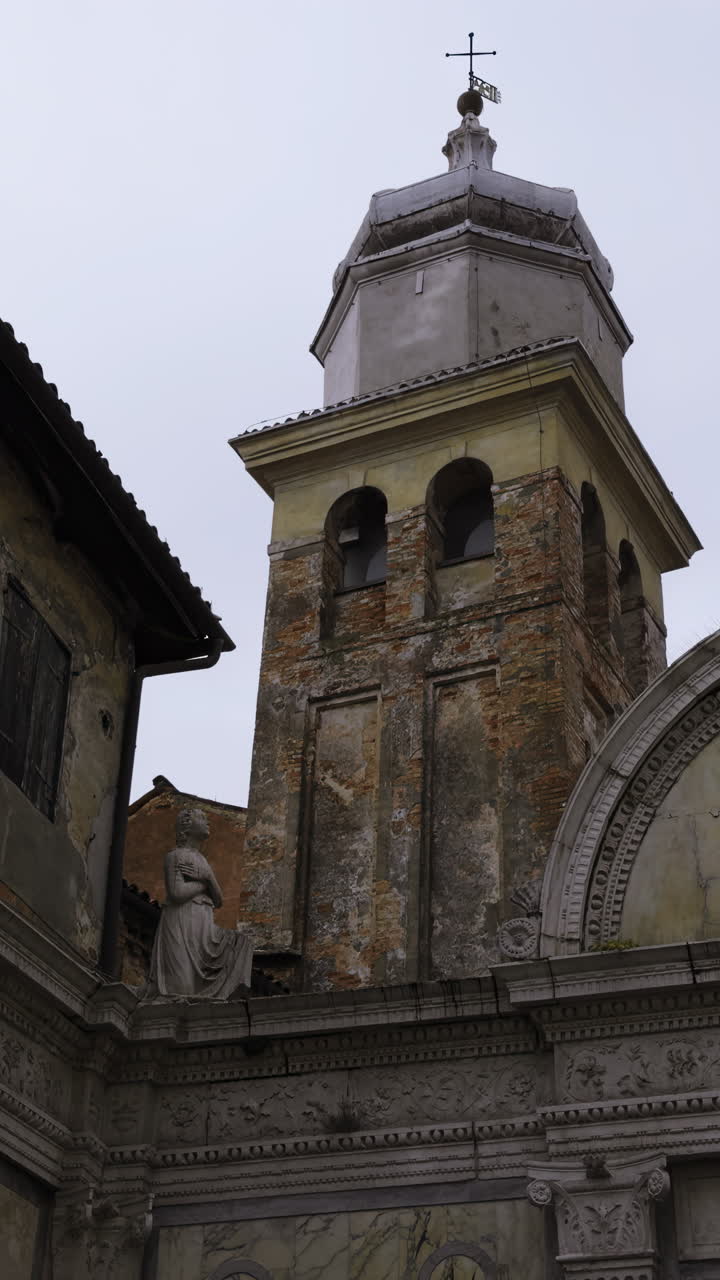 Old Church Tower with Architectural Details