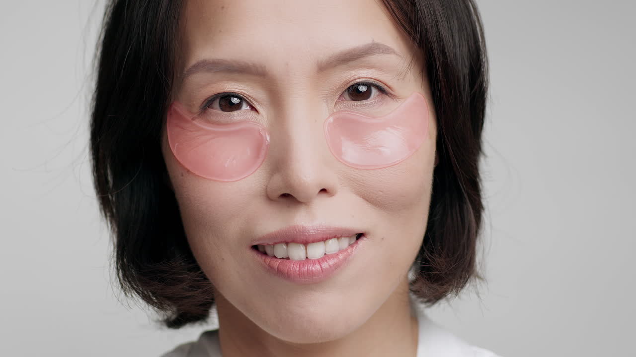 Woman with eye patches