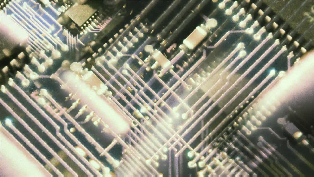 추상적인 아날로그 회로판. 매크로 클로즈업