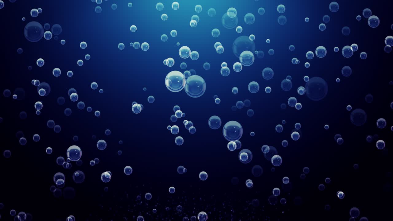 Air bubbles underwater going up, Loop