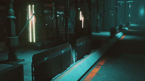 luces de neón de la ciudad futurista de ciencia ficción