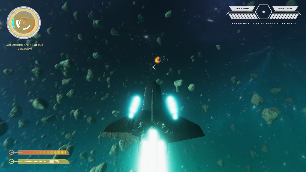 Spaceship in Asteroid Field Game