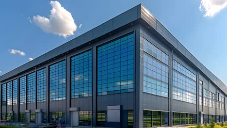 modern commercial building with glass facade