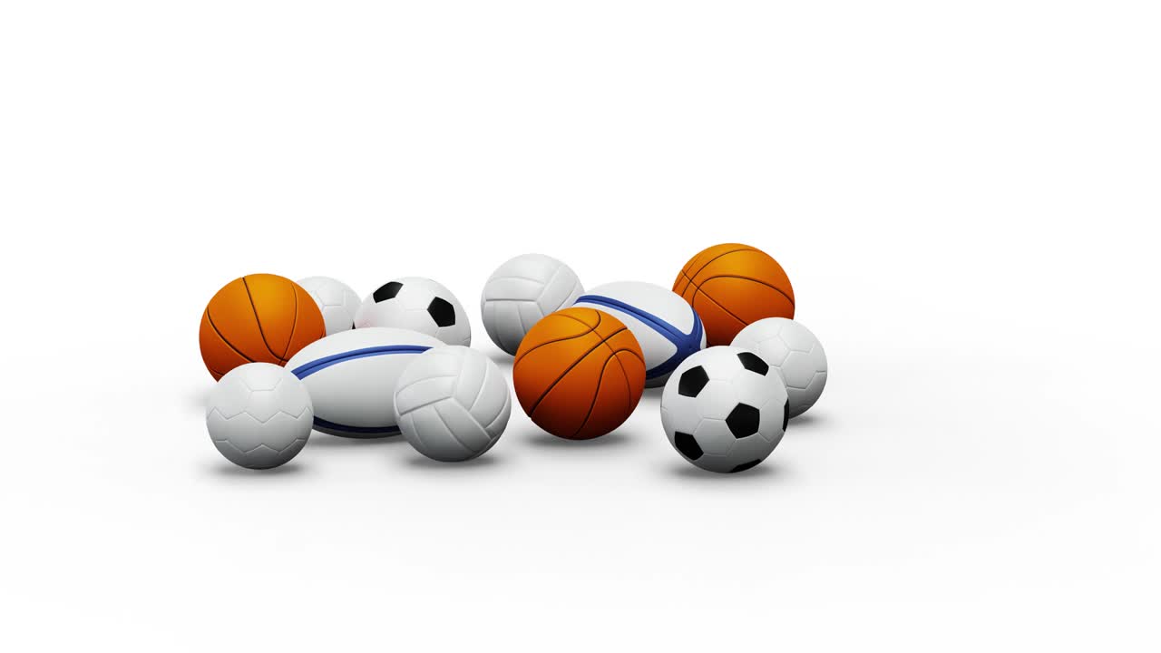 여러 팀 스포츠 공의 무한한 회전
