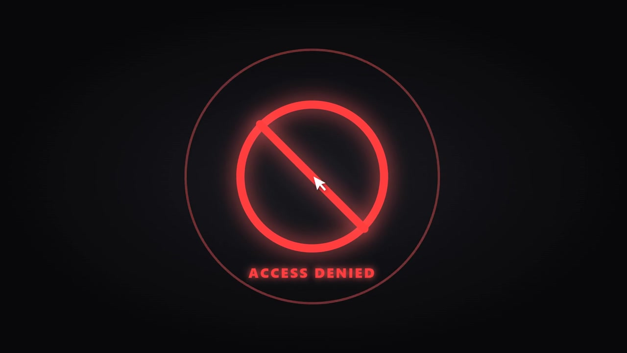 Access Denied Warning Sign with Computer Cursor