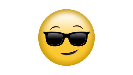 Animación-Del-ícono-Emoji-De-Gafas-De-Sol-Sobre-Formas-Caleidoscópicas-Rojas-En-Movimiento