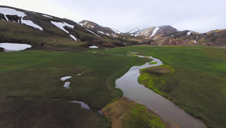 Drone-aerial-footage-of-Landmannalaugar-landscape-in-Iceland-Highlands.