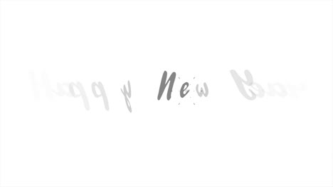 happy new year text with stars on white modern gradient