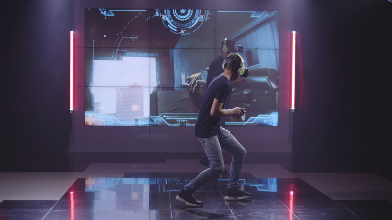 Person playing VR game