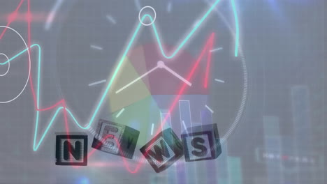 animación del procesamiento de datos financieros sobre el empresario en el espacio financiero