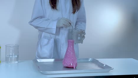 science experiment: chemical reaction demonstration
