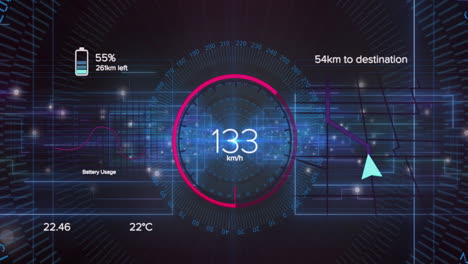 animación del procesamiento digital de datos de automóviles a través del escaneo de alcance.