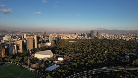 aerial view of mexico city and chapultepec park