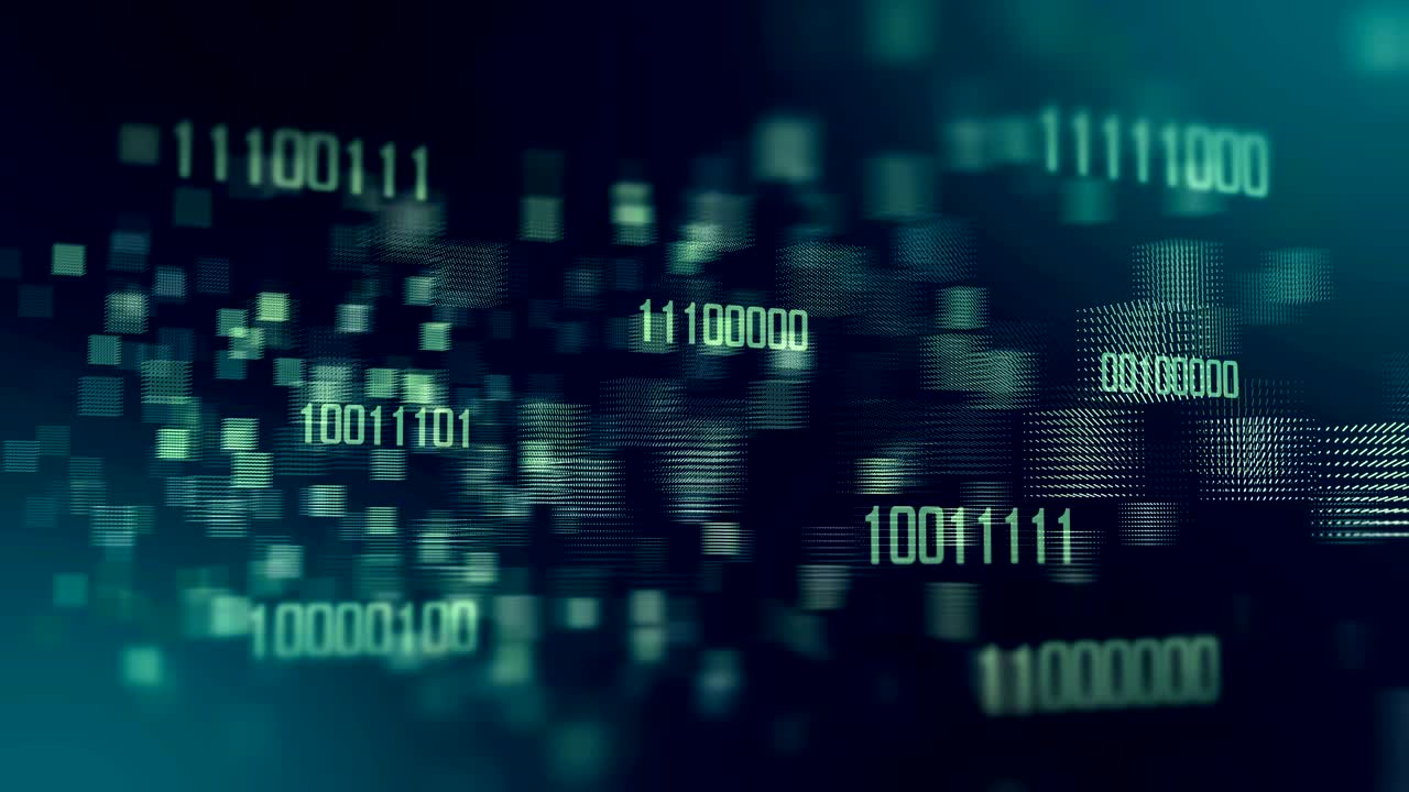 Digital data and figures in technology cyberspace video