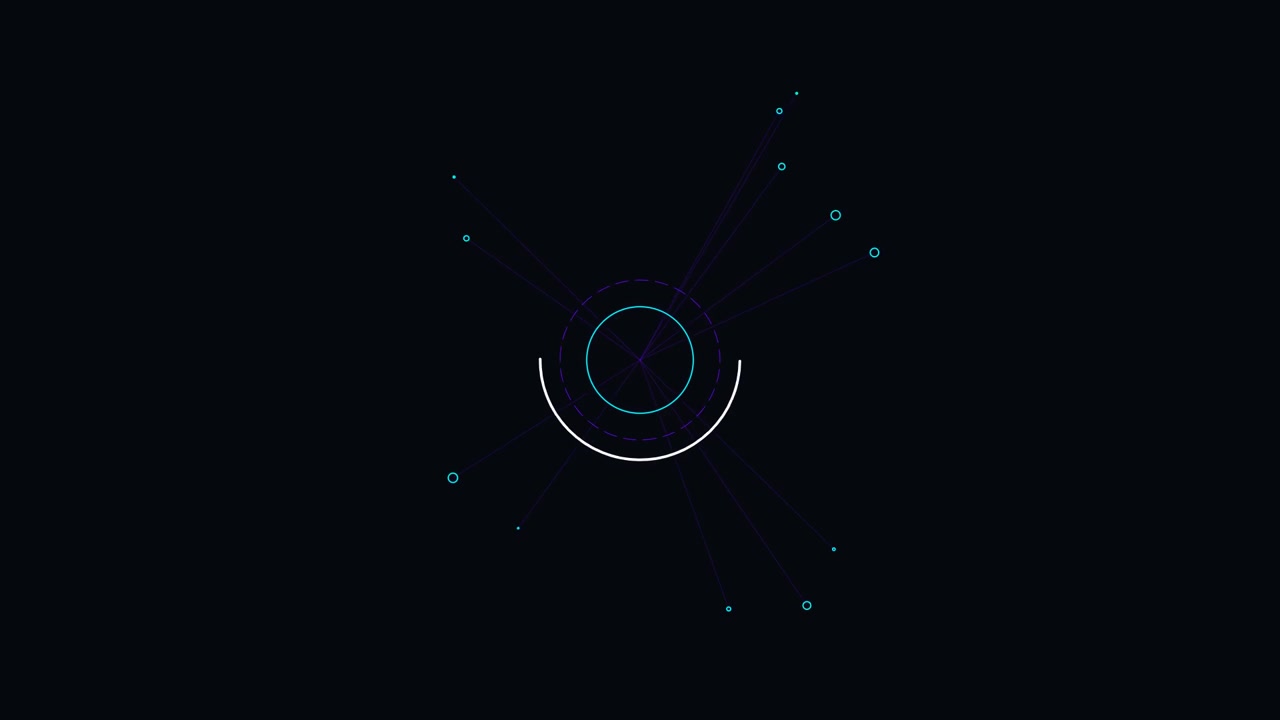 Abstract Digital Loading Animation with Rotating Circular Interface