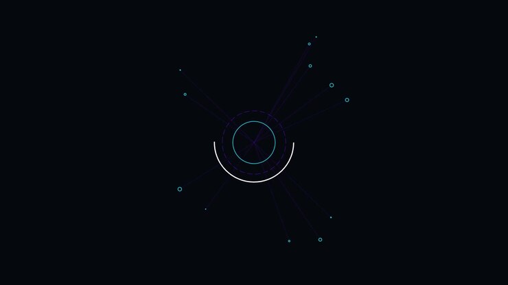 Abstract Digital Loading Animation with Rotating Circular Interface