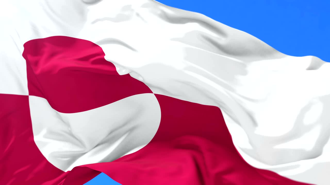 그린란드의 발이 바람에 흔들리고 푸른 하늘이 느리게 회전하고 있습니다.