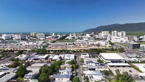 cityscape of cairns in queensland, australia at daytime - aerial drone shot