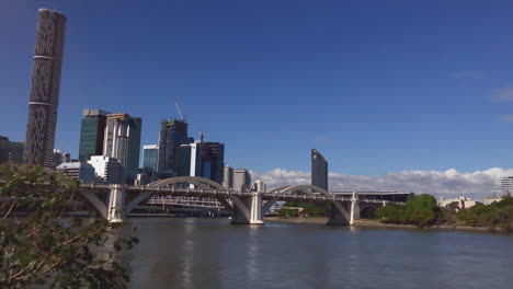 brisbane's william jolly bridge with buildings in background