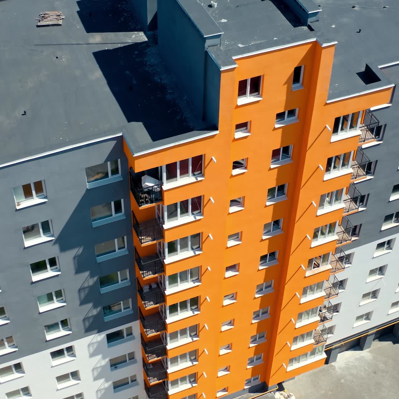 Town design construction building outdoor. Stylish exterior architecture apartments. Aerial view