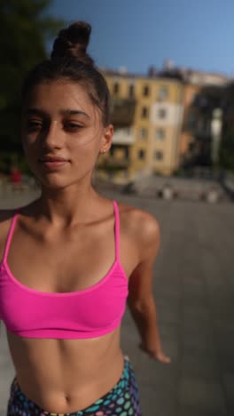 young woman outdoors in sportswear