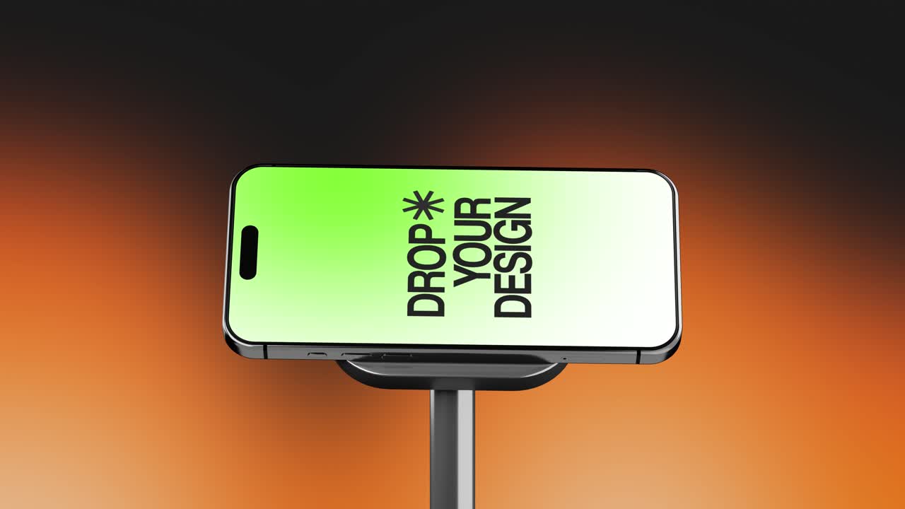 Mobile Phone Screen Mockup on a stand