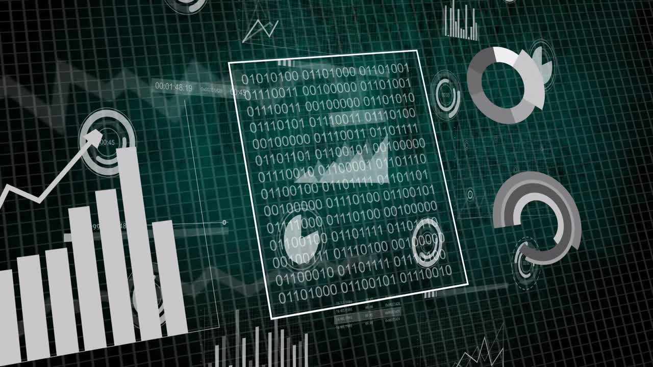 animación del procesamiento de datos financieros a través de la red