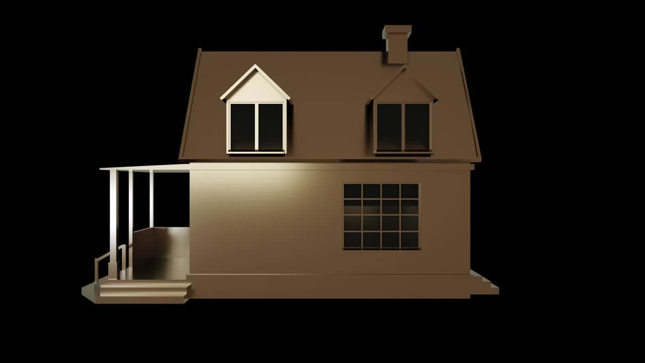 золотая домашняя петля вращается на черном фоне экрана