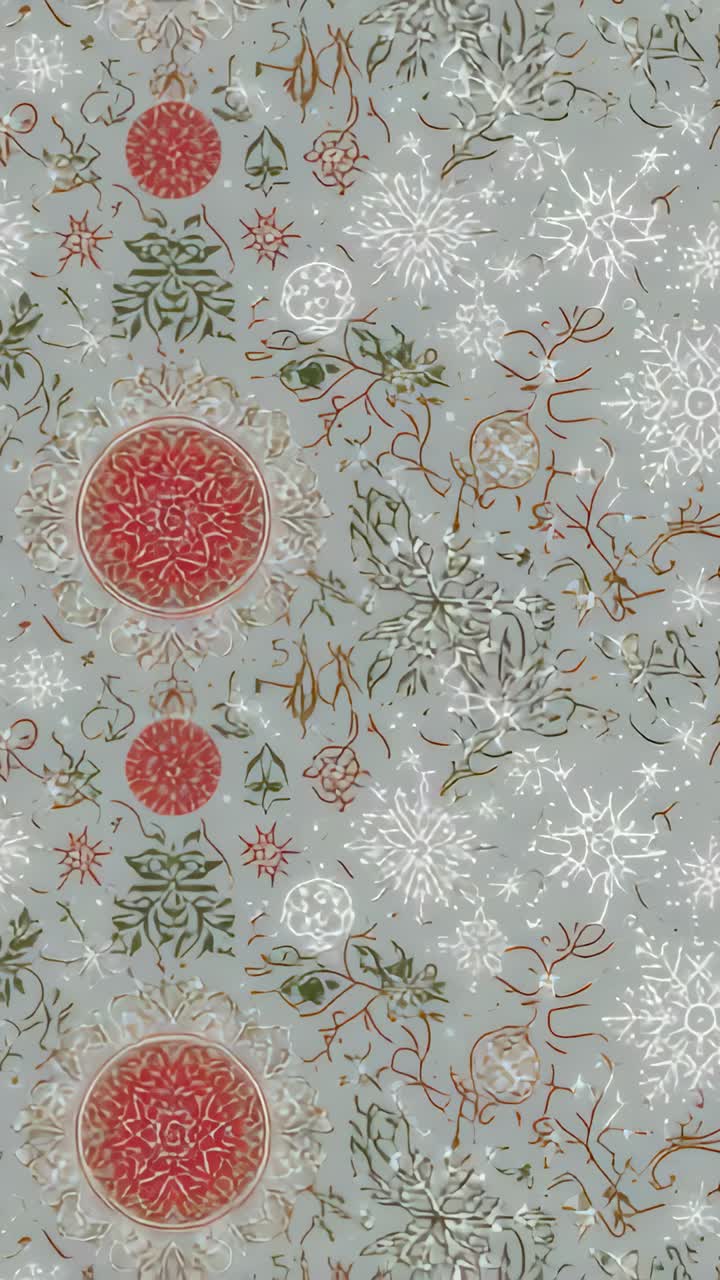 Vertical video: Panning camera tilting over sheet with red discs on tabletop, highlighting shimmer