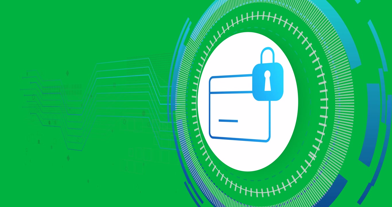 Animation of scope scanning with padlock icon over transparent background