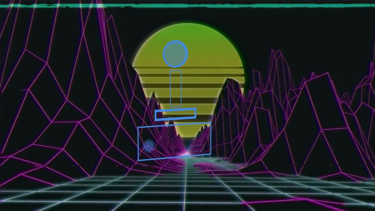 게임패드 아이콘 위의 디지털 산의 애니메이션