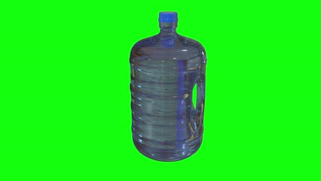 8-Animationen,-3D-Vollwasser-Plastikgallonenflasche,-Grüner-Bildschirm