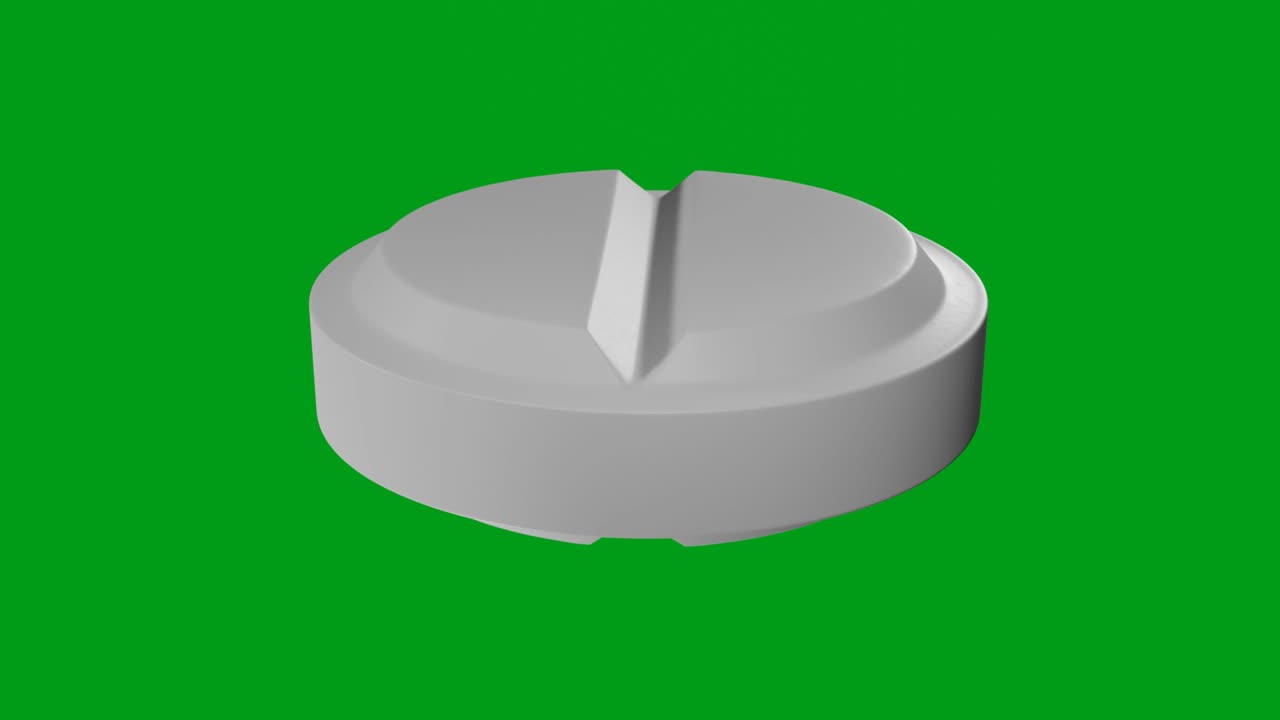 la rotación de la píldora en el fondo de chromakey.