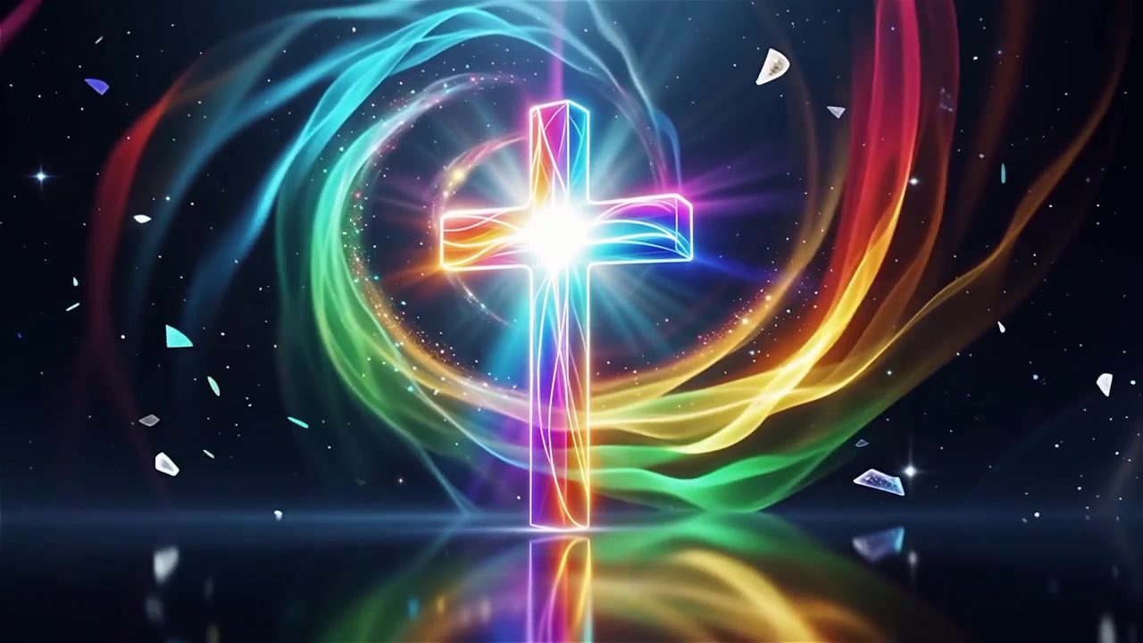 Christian Cross Heavenly Light Worship Background