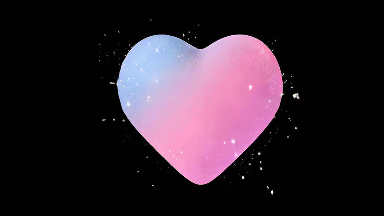 Gradient heart animated overlay, transparent 4K video, alpha channel, ProRes 4444