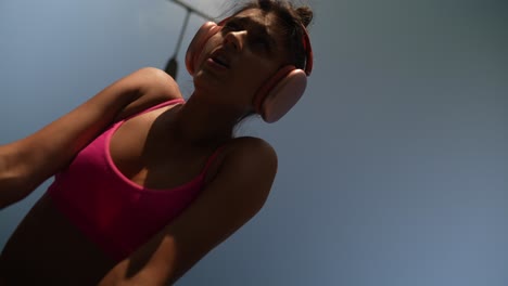woman exercising outdoors