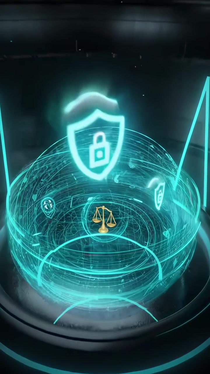 Digital Holographic Display of Legal Security and Justice Symbols