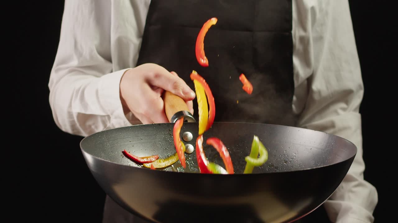 Chef Cooking Vegetables in a Wok