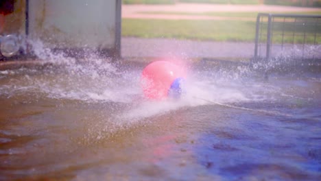 super slow motion of a waterball game. shot in 4k