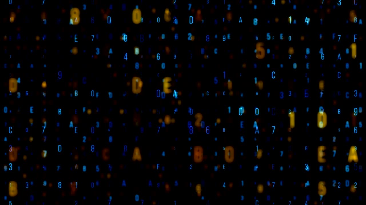 3d background Digital Financial Rain from crypto coins in binary code